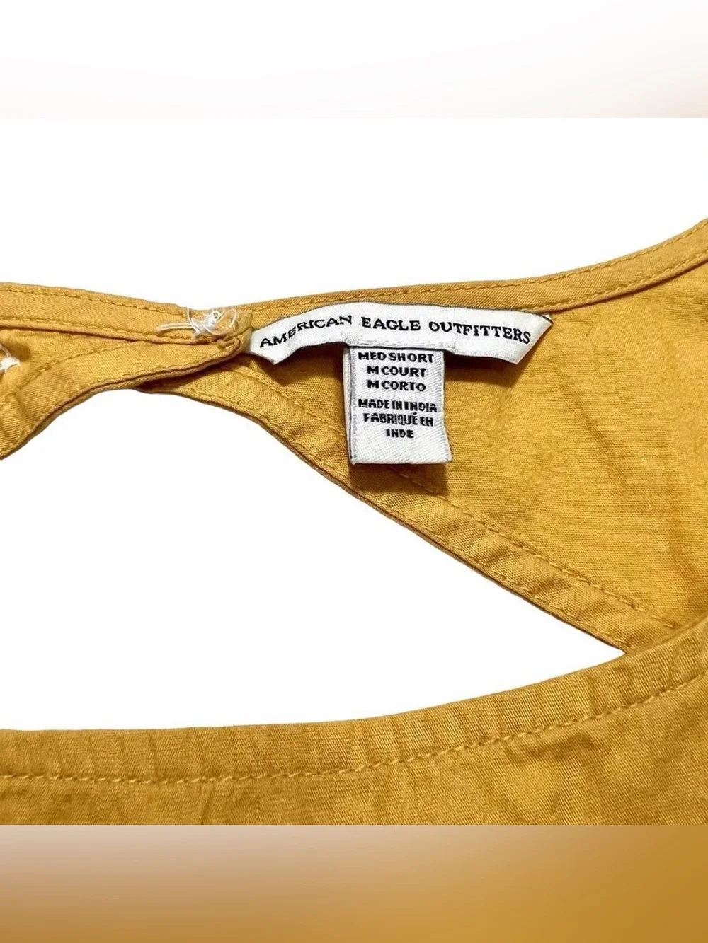 American Eagle Flutter Sleeve Crop Top Golden Yellow Size Medium Short
